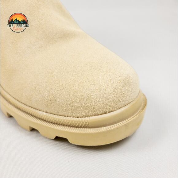 Steve Madden Combat Howler Suede Leather Block Heel Ankle Boot Tan Beige Sz 10 - Picture 13 of 16